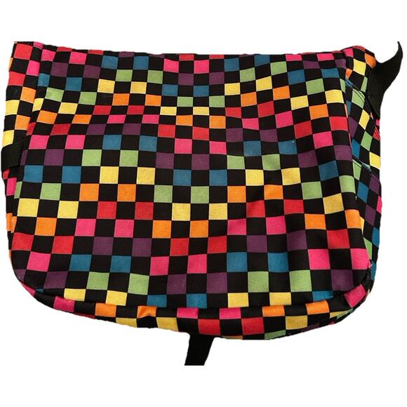 Yak Pak Crossbody Messenger Bag Multi-Color Checkerboard Bag - Picture 2 of 7